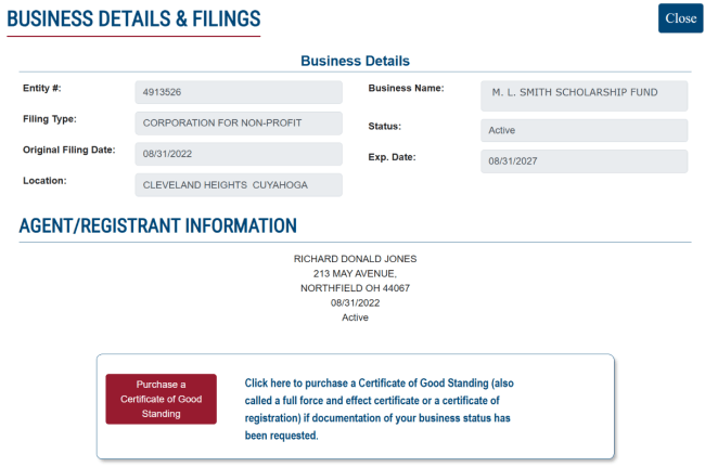 Ohio business name search results 2